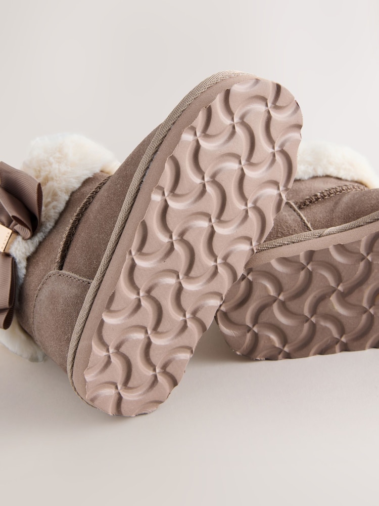 Baker by Ted Baker Girls Faux Fur Cuff Boot Slippers with Bow - Image 6 of 6 Baker by Ted Baker Girls Faux Fur Cuff Boot Slippers with Bow - Image 6 of 6