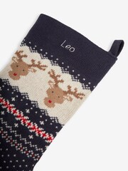 JoJo Maman Bébé Blue Personalised Knitted Stocking - Image 3 of 5