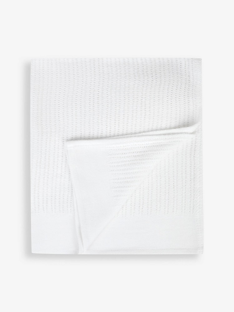 JoJo Maman Bébé Personalised White Woven Cellular Blanket - Image 5 of 5