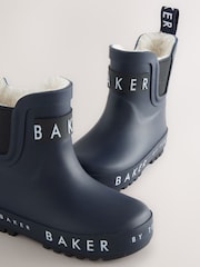 Baker by Ted Baker Boys Faux Fur Lined Welly Boots - Image 4 of 5