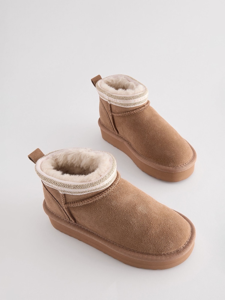 Baker by Ted Baker Girls Cosy Suede Slipper Boots - Image 2 of 6 Baker by Ted Baker Girls Cosy Suede Slipper Boots - Image 2 of 6