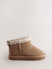 Baker by Ted Baker Girls Cosy Suede Branded Tape Slipper Boots - Image 2 of 6