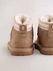 Baker by Ted Baker Girls Cosy Suede Branded Tape Slipper Boots - Image 4 of 6