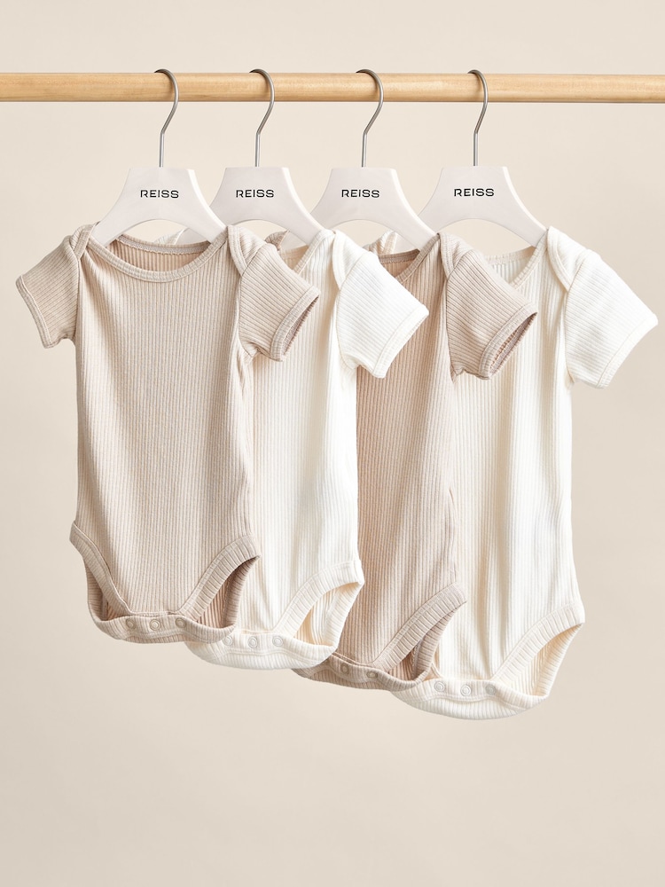 Reiss Natural Pax 4 Pack Growing Bodysuit Gift Set - Image 1 of 4