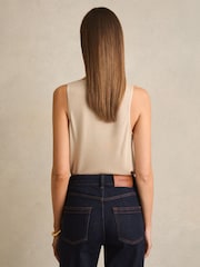 Reiss Neutral Ruby Silk-Front Cami Top - Image 4 of 10