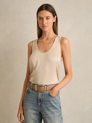 Reiss Neutral Ruby Silk-Front Cami Top - Image 6 of 10