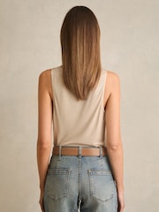 Reiss Neutral Ruby Silk-Front Cami Top - Image 8 of 10