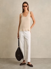 Reiss Neutral Ruby Silk-Front Cami Top - Image 9 of 10