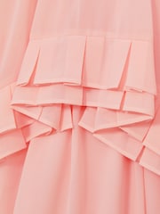 Reiss Pink Luni 9-13 yrs Chiffon Tiered Dress - Image 4 of 4