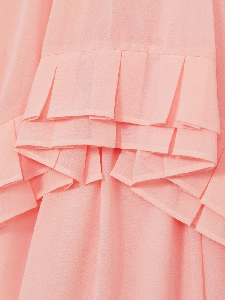 Reiss Pink Luni 9-13 yrs Chiffon Tiered Dress - Image 4 of 4