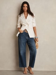 Reiss Mid Blue Selin Mid Rise Straight Leg Jeans - Image 1 of 6