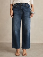 Reiss Mid Blue Selin Mid Rise Straight Leg Jeans - Image 4 of 6