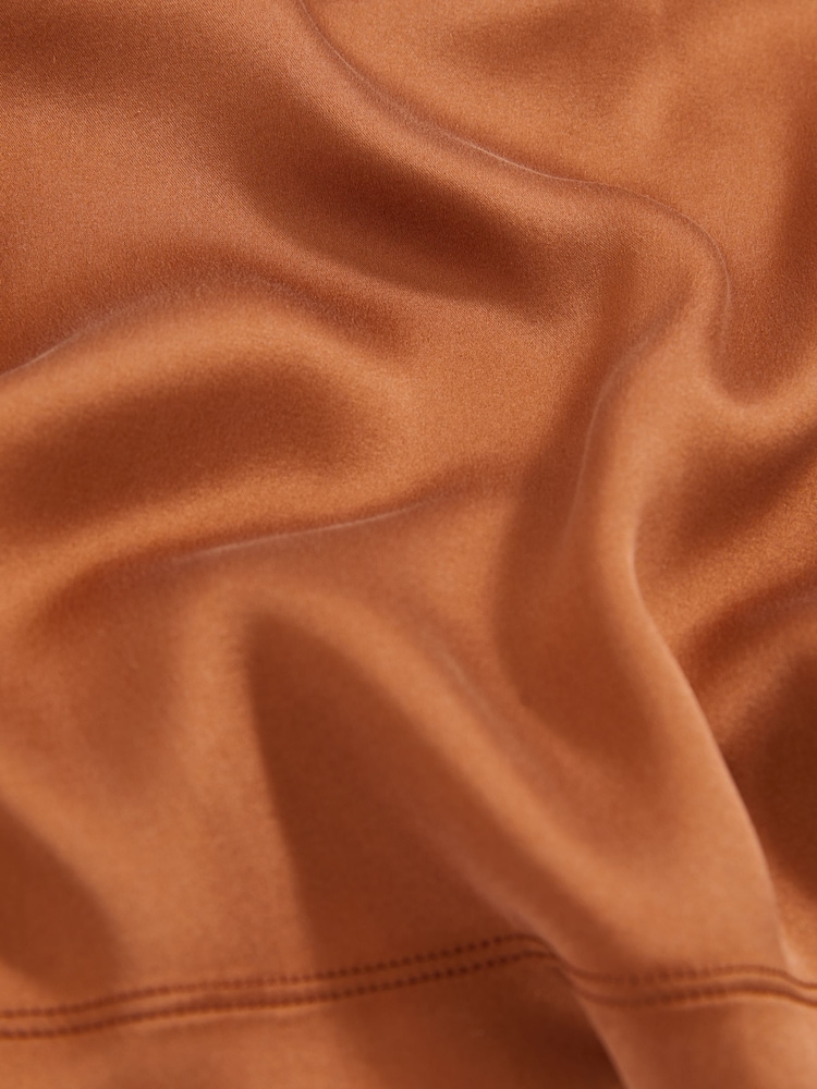 Reiss Toffee Brown Ruby Silk-Front Cami Top - Image 6 of 6