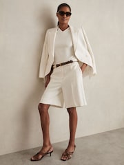 Reiss White Clara Racerback 100% Cotton Vest Top - Image 3 of 6