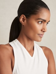 Reiss White Clara Racerback 100% Cotton Vest Top - Image 4 of 6
