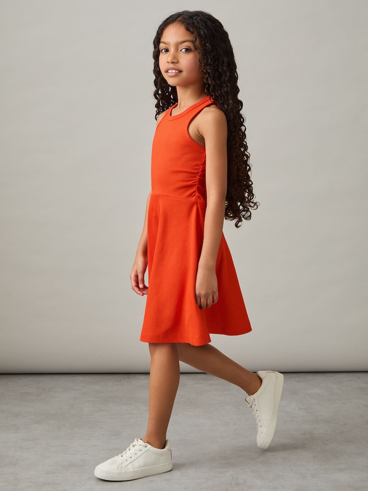 Reiss Orange Eliza Jersey Ruched Skater Dress - Image 1 of 4