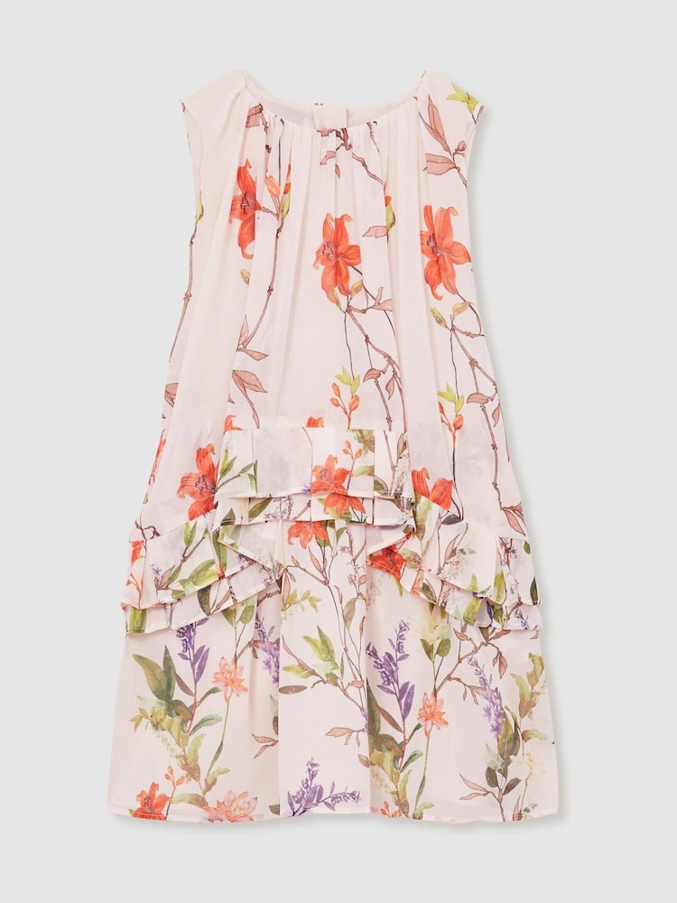 Estampado rosa - Reiss Luni Chiffon Tiered Dress - Imagen 2 de 4