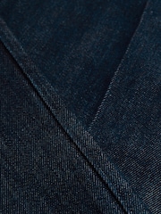 Reiss Dark Blue Reed Petite Denim-Look Wide-Leg Trousers - Image 6 of 7