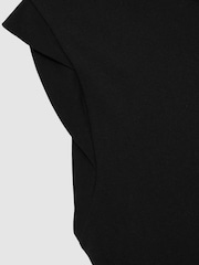 Negro - Reiss Jade Cotton Cap Sleeve T-Shirt - Imagen 5 de 5