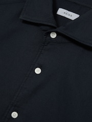 Reiss Navy Carvalho Cotton-Piqué Garment-Dyed Shirt - Image 6 of 6