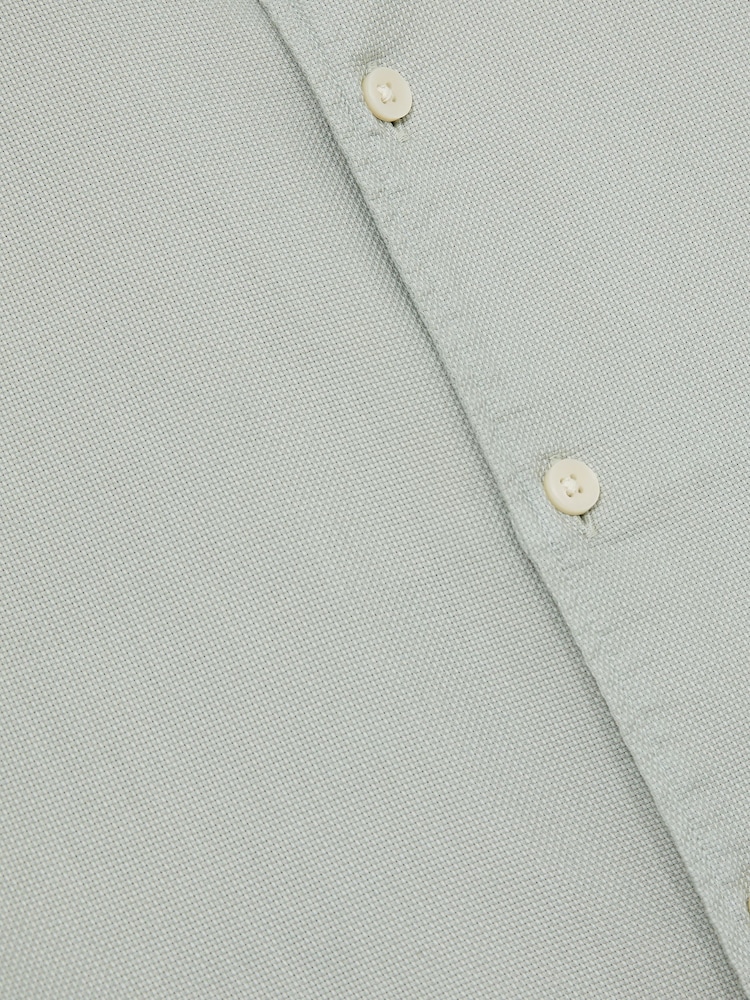 Reiss Sage Green Carvalho Cotton-Piqué Garment-Dyed Shirt - Image 7 of 7