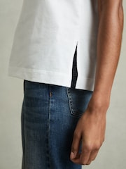 Reiss White Jade Cotton Cap Sleeve T-Shirt - Image 5 of 7