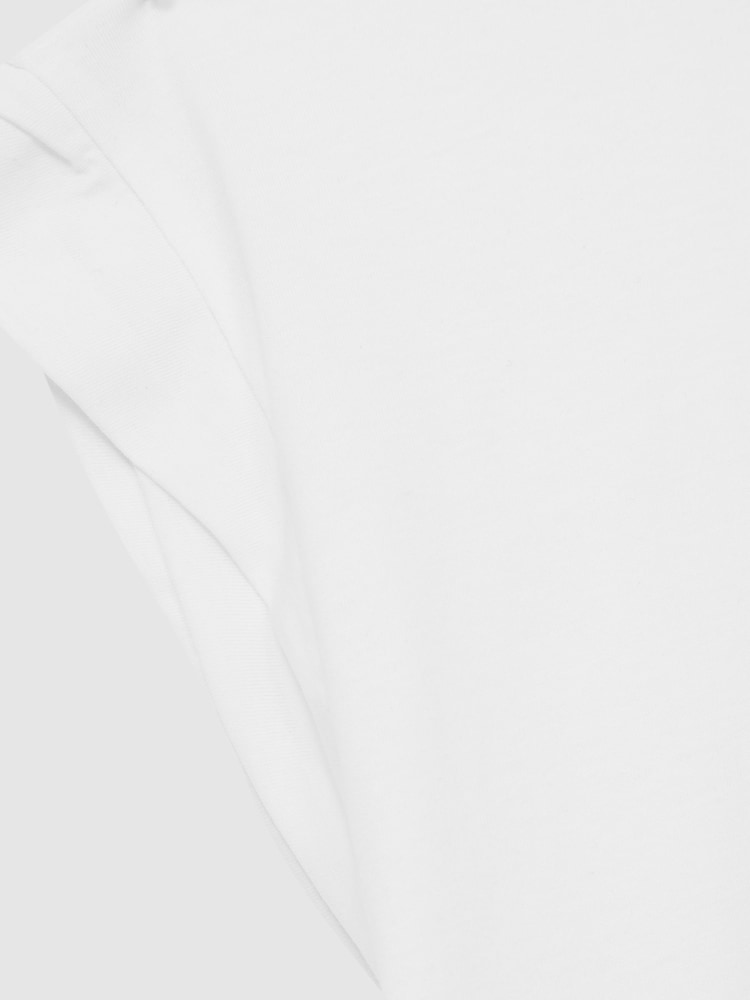 Reiss White Jade Cotton Cap Sleeve T-Shirt - Image 7 of 7