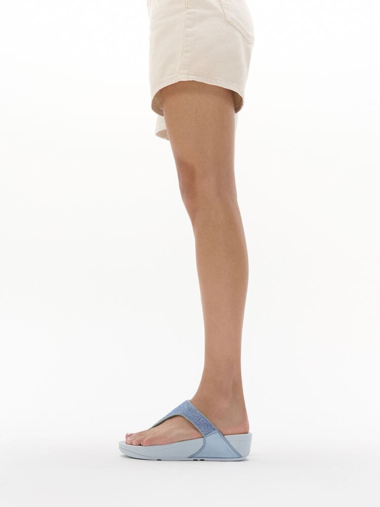 FitFlop Blue Lulu Crystal Embellished Toe-post Sandals - Image 2 of 6