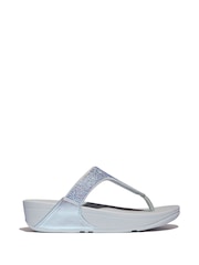 FitFlop Blue Lulu Crystal Embellished Toe-post Sandals - Image 3 of 6