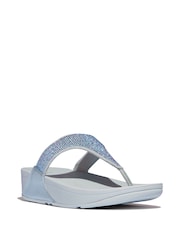 FitFlop Blue Lulu Crystal Embellished Toe-post Sandals - Image 4 of 6