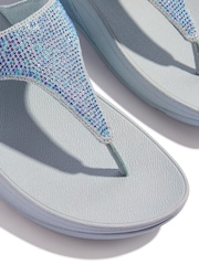 FitFlop Blue Lulu Crystal Embellished Toe-post Sandals - Image 6 of 6