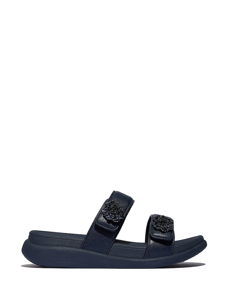 Azul - FitFlop F-mode Go Beadie-Button Adj Flatform 2-bar Slides - Imagen 1 de 4 Azul - FitFlop F-mode Go Beadie-Button Adj Flatform 2-bar Slides - Imagen 1 de 4