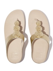 FitFlop Gold Fino Beadie-button Metallic Toe-post Sandals - Image 3 of 4