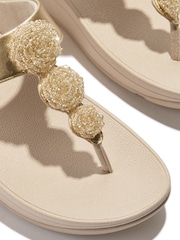 FitFlop Gold Fino Beadie-button Metallic Toe-post Sandals - Image 4 of 4
