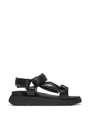 FitFlop Gen-FF Soft-Leather Back-Strap Black Sandals - Image 2 of 5
