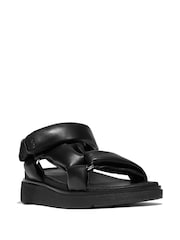 FitFlop Gen-FF Soft-Leather Back-Strap Black Sandals - Image 3 of 5
