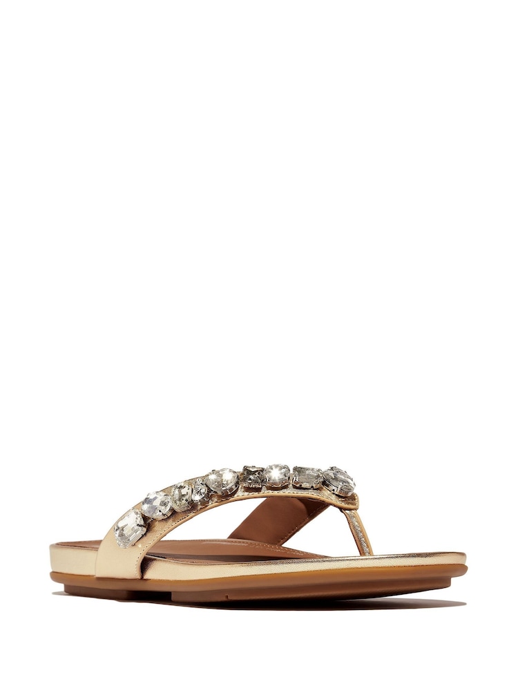 Dorado - FitFlop Gracie Jewel Deluxe Leather Sandals - Imagen 4 de 4 Dorado - FitFlop Gracie Jewel Deluxe Leather Sandals - Imagen 4 de 4