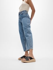 FitFlop F-mode Espadrille Leather Flatform Cross Black Sandals - Image 1 of 5