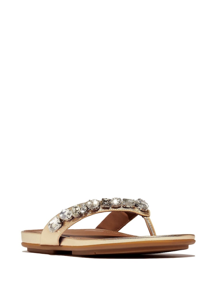 Plateado - FitFlop Gracie Jewel Deluxe Leather Sandals - Imagen 2 de 4 Plateado - FitFlop Gracie Jewel Deluxe Leather Sandals - Imagen 2 de 4