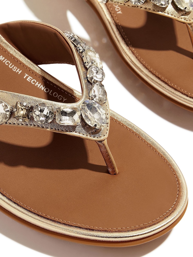 Plateado - FitFlop Gracie Jewel Deluxe Leather Sandals - Imagen 4 de 4 Plateado - FitFlop Gracie Jewel Deluxe Leather Sandals - Imagen 4 de 4