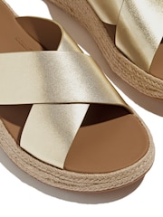 FitFlop F-mode Espadrille Leather Flatform Cross Black Sandals - Image 4 of 4