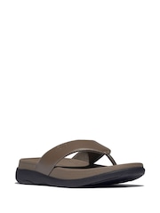 FitFlop Mens F-Mode Go Toe-Post Black Sandals - Image 2 of 4