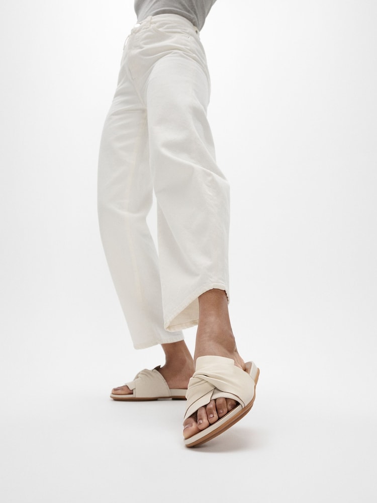 FitFlop Cream Gracie Soft-Twist Leather Slides - Image 2 of 5