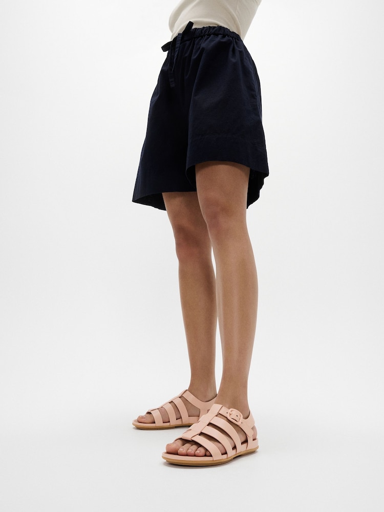 FitFlop Gracie Rubber-Buckle Leather Fisherman Black Sandals - Image 1 of 5