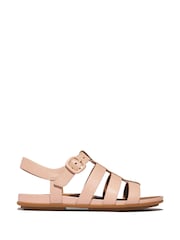 FitFlop Gracie Rubber-Buckle Leather Fisherman Black Sandals - Image 2 of 5