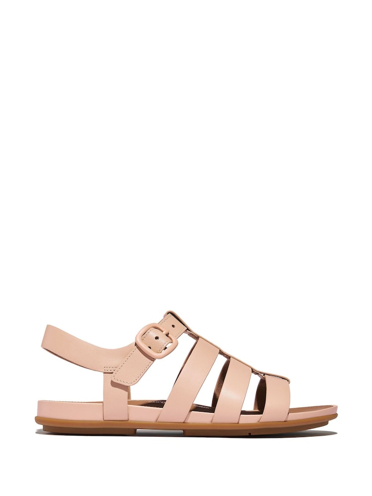 Crema - FitFlop Gracie Rubber-Buckle Leather Fisherman Black Sandals - Imagen 2 de 5 Crema - FitFlop Gracie Rubber-Buckle Leather Fisherman Black Sandals - Imagen 2 de 5