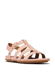 FitFlop Gracie Rubber-Buckle Leather Fisherman Black Sandals - Image 3 of 5