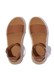 FitFlop F-mode Espadrille Leather Flatform A/strap Brown Sandals - Image 4 of 5