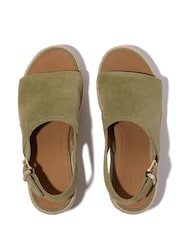 FitFlop Platfforms Espadrille Suede Wedge B/strap Green Sandals - Image 3 of 4
