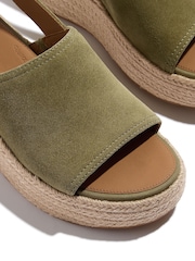 FitFlop Platfforms Espadrille Suede Wedge B/strap Green Sandals - Image 4 of 4